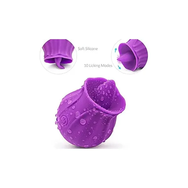 Sensual Rose Tongue Licking Vibrator Waterproof and Silent Clitoral Stimulator