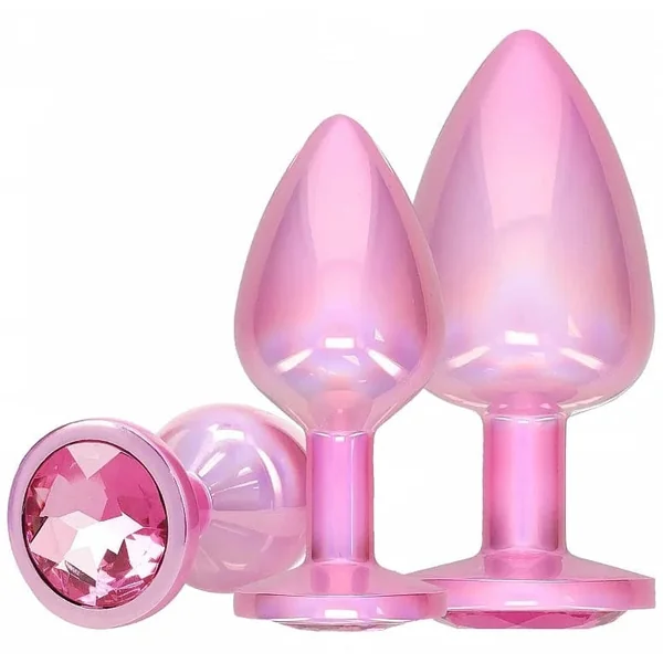 Set of 3 Pink Metal Anal Plugs - Ouch! Paris Collection | Luxury, Pleasure & Safety
