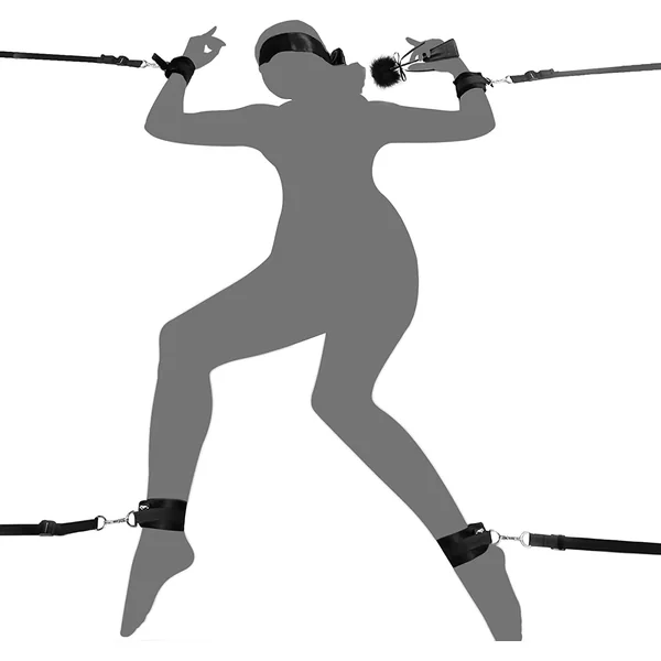 Sex Bondage BDSM Restraints Set with Blindfold and Tickler For Bedroom sex