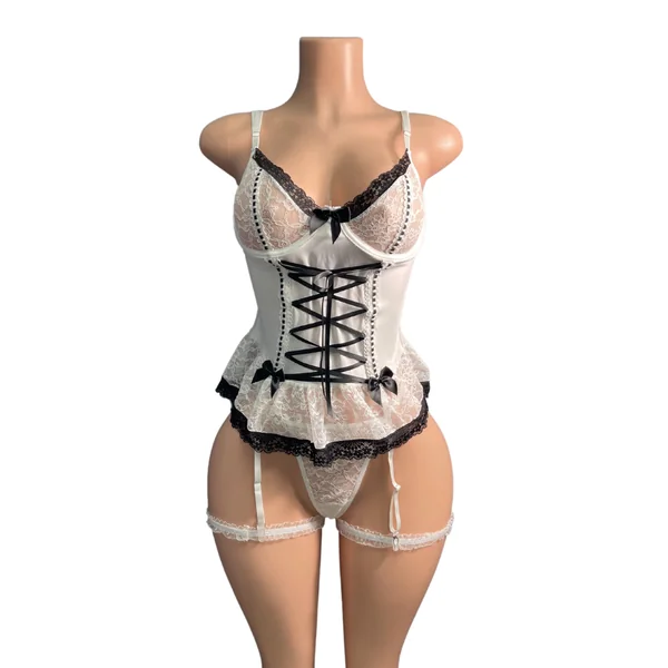 Sexy 3pc Corset Lingerie Set #033