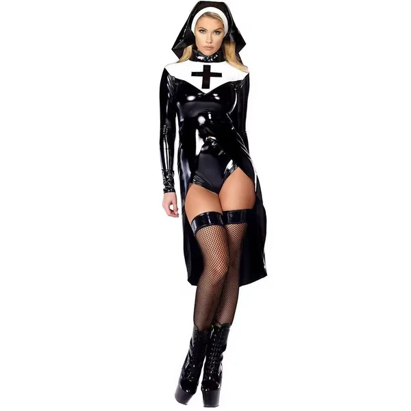 Sexy Seductress Nun Halloween Costume #022