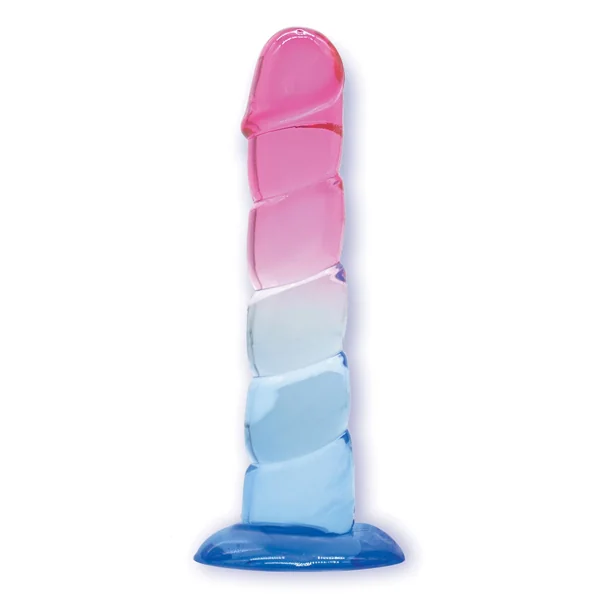 Shades, 7.5" Swirl Jelly Tpr Gradient Dong - Pink and Blue
