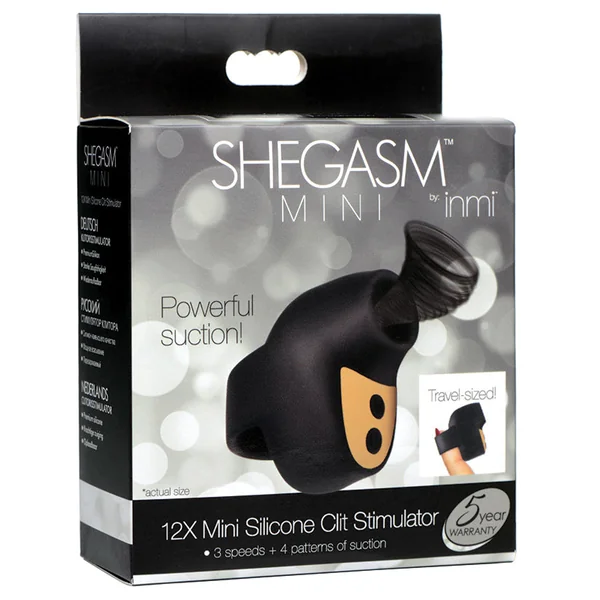 Shegasm Mini 12X Mini Silicone Clit Stimulator - Black