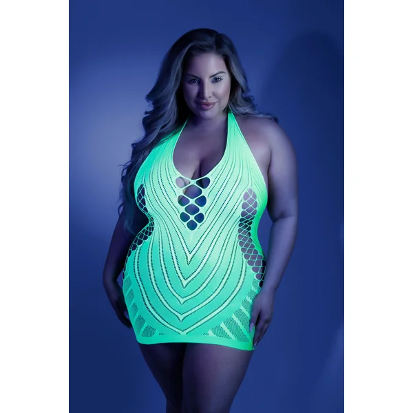 Shock Value Halter Dress - Queen - Neon Green
