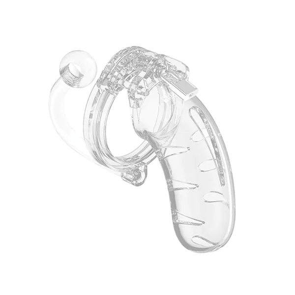 Shots Man Cage 4.5" Cock Cage W/plug 11 - Clear