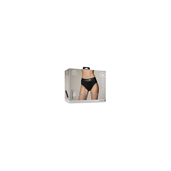 Shots Ouch Vibrating Strap On Thong W/removable Rear Straps - Black Xs/s