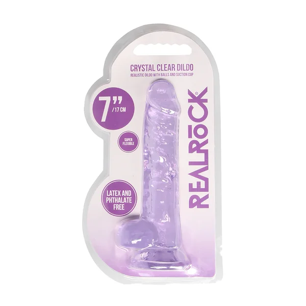 Shots – Real Rock 7″ Dildo with Balls – Purple