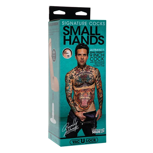 Signature Cocks Ultraskyn 9" Cock W-removable Vac-u-lock Suction Cup - Small Hands