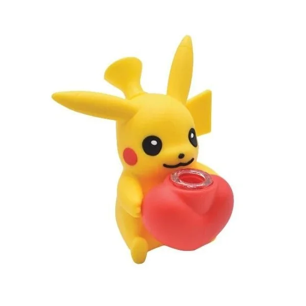 Silicone Pikachu Holding Heart Waterpipe