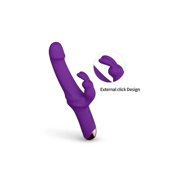 Silicone Rabbit Vibrator with Dual Stimulation G-Spot and Clitoral Vibrating Massager