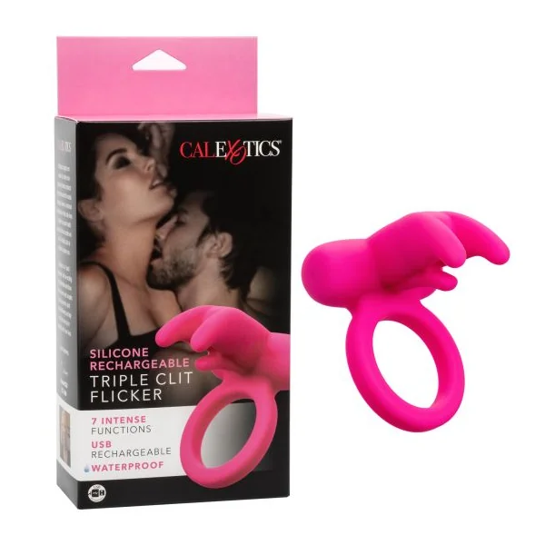 SILICONE RECHARGEABLE TRIPLE CLIT FLICKER