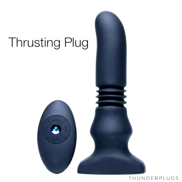 Silicone Vibrating and Thrusting Plug with Remote Control