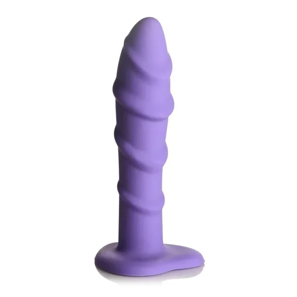 Simply Sweet Swirl Silicone Dildo – Purple