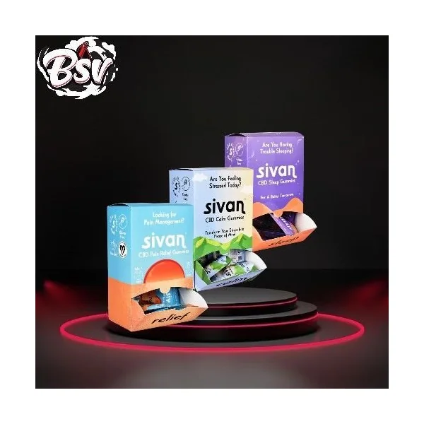 Sivan 150mg 5ct CBD Calm Gummies Display Lemon Lime