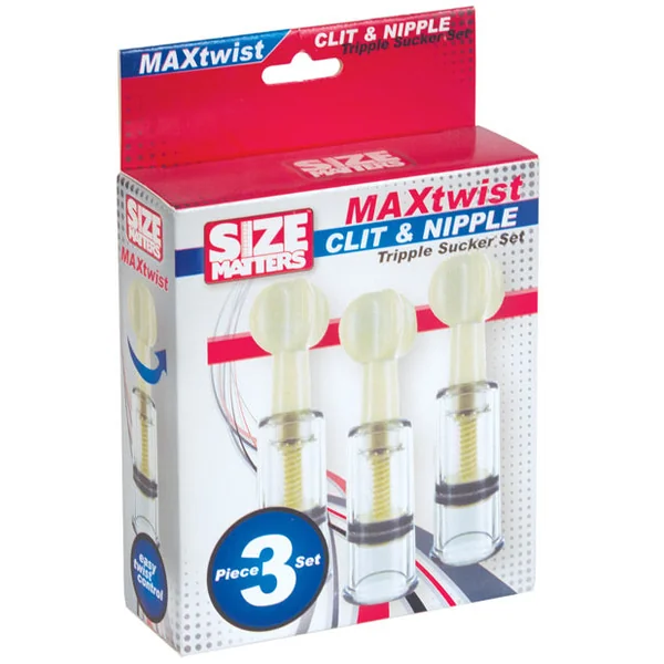 Size Matters Max Twist Triplets Nipple And Clit Suckers - Clear