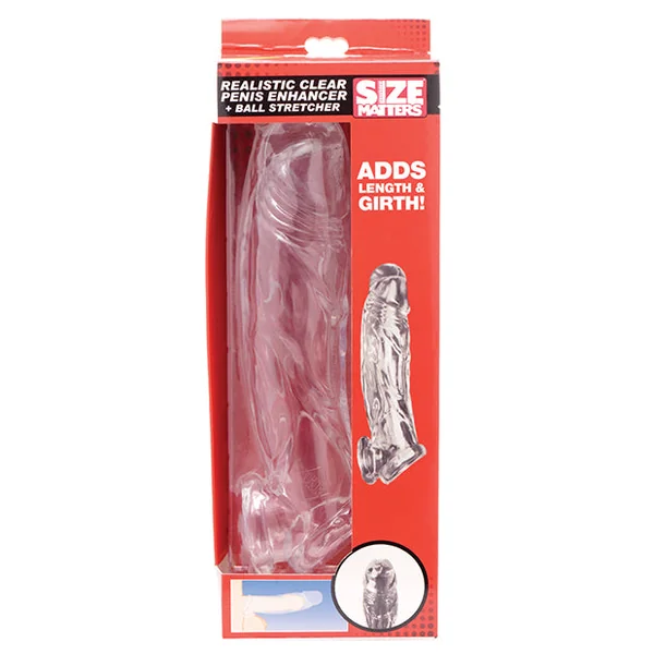 Size Matters Realistic Penis Enhancer And Ball Stretcher - Clear