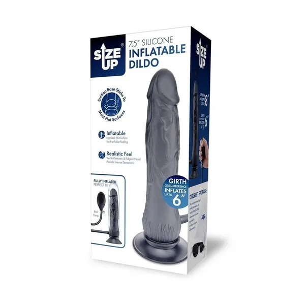Size Up Ripple Inflatable Silicone Dildo 7.5in