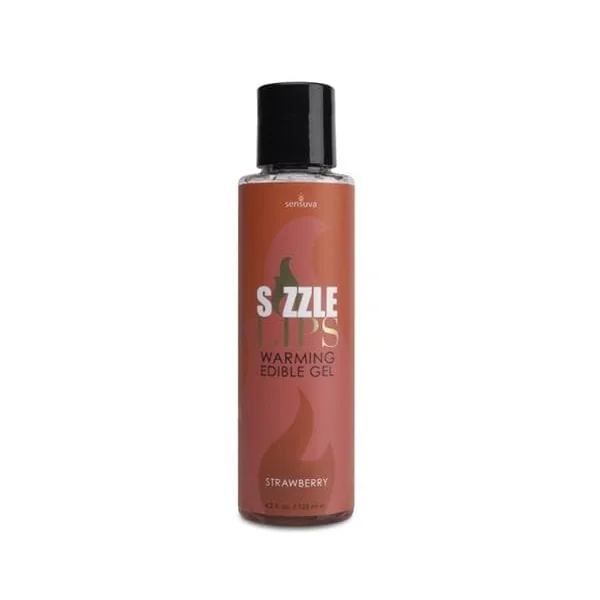 Sizzle Lips Warming Edible Gel - Strawberry - 4.2 Oz.