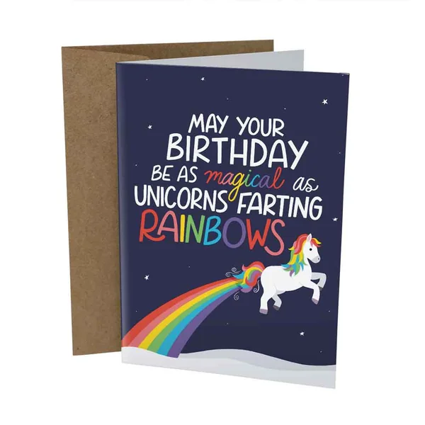 Sleazy Greetings – Unicorns Farting Rainbows Card