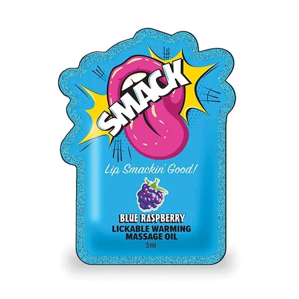 Smack Lickable Warming Massage Oil – Blue Raspberry 3 ml pouch
