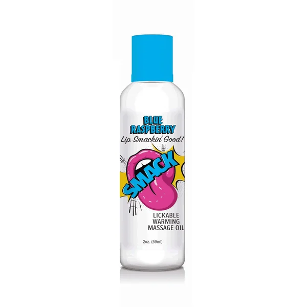 Smack Warming and Lickable Massage Oil - Blue Raspberry 2 Oz