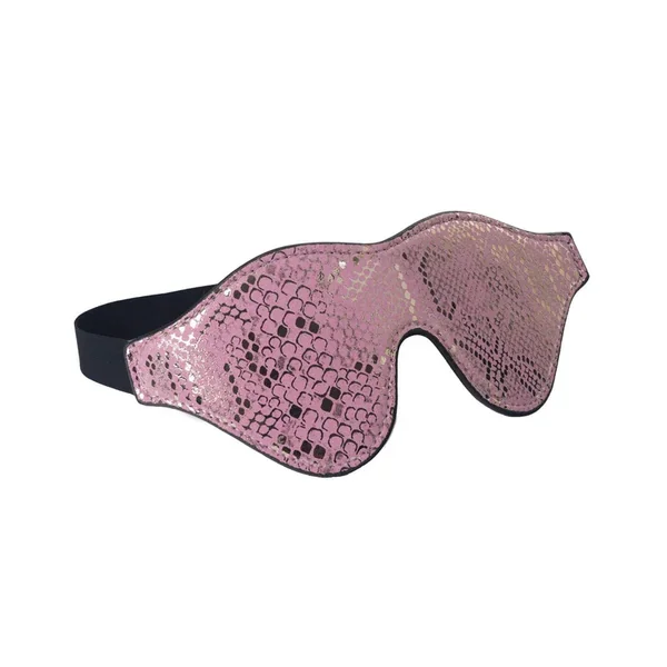 Spartacus Blindfold w/Leather – Pink Snakeskin Micro Fiber