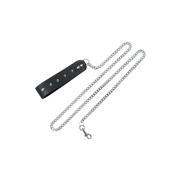 Spartacus Chain Leash Studded Leather Handle