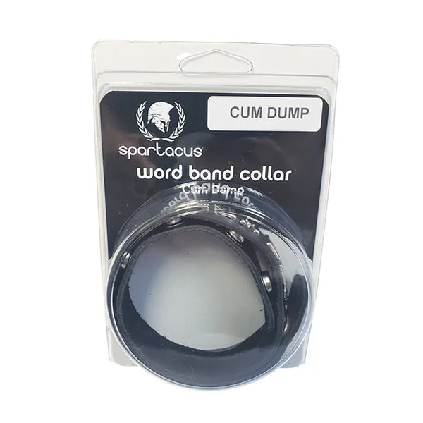 Spartacus Cum Dump Leather Collar - Black