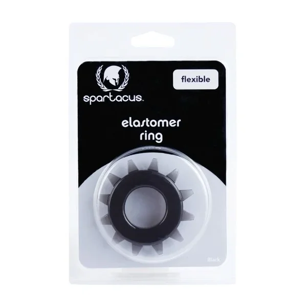 Spartacus Elastomer Stud Cock Ring – Black