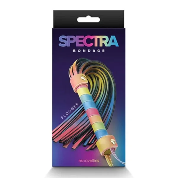 Spectra “Bondage” Flogger -Rainbow