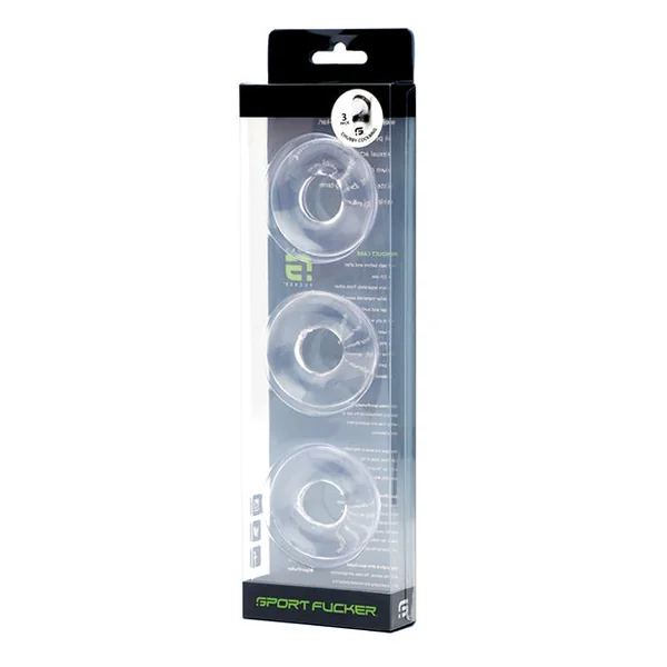 Sport Fucker Chubby Cockring Pack Of 3 - Clear