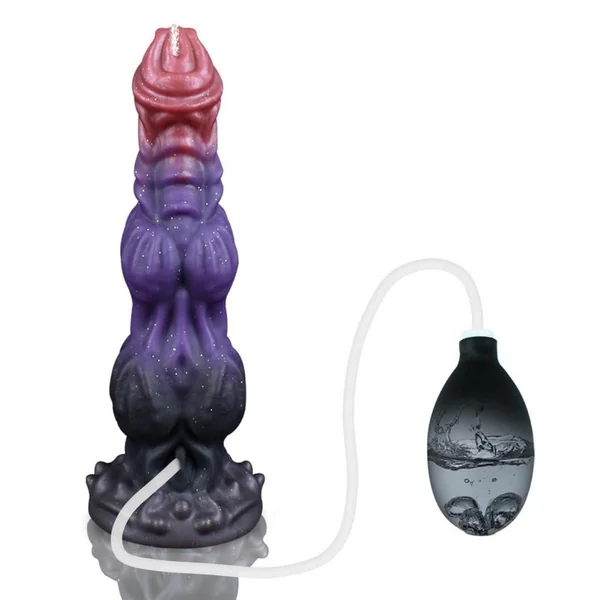 Squirting Fantasy Silicone Dragon Dildo – Vaginal Masturbation Tool with Swelling Texture and Fake Cum Injection