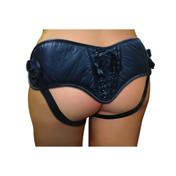 SS PLUS BLACK PVC CORSETTE STRAP-ON