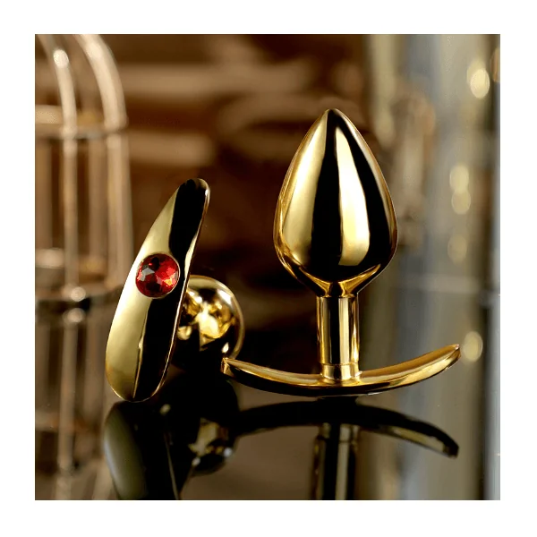 Stainless Steel Red Diamond Anal Plug Female Metal Anal Plug