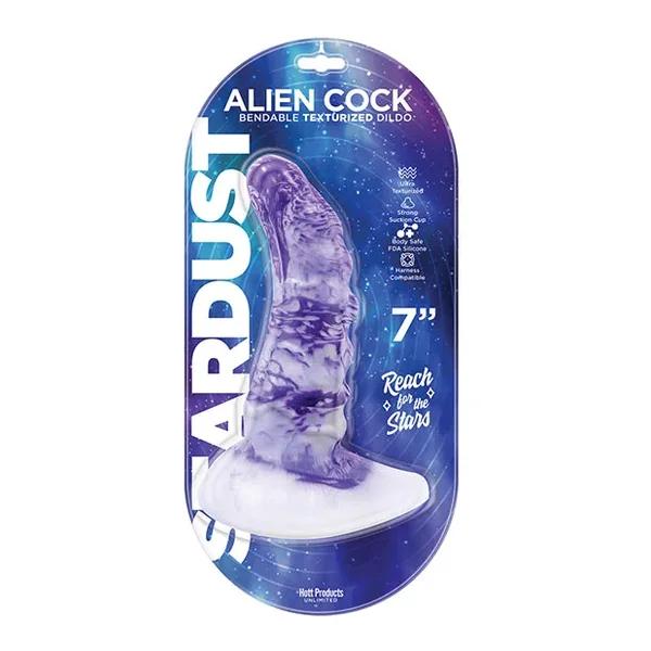 Stardust Alien Cock Silicone Textured Dildo – Purple