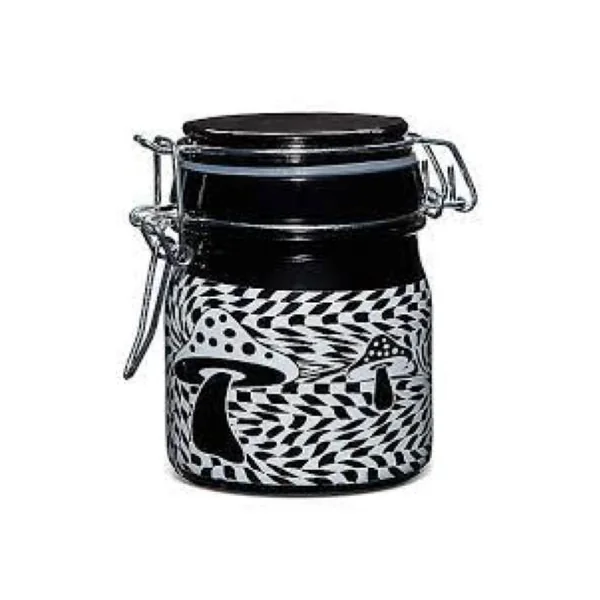 Stash Jar Medium Mushroom Black & White Checkerboard