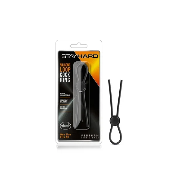 Stay Hard – Silicone Loop Cock Ring – Black