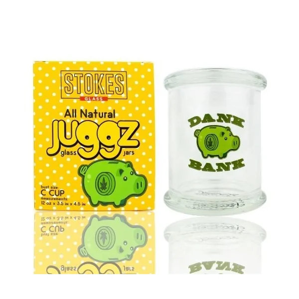 Stokes Juggz Glass Jars A Cup 2oz Dank Bank