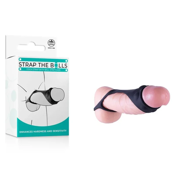 Strap The Balls – Black Cock Strap with Ball Stretcher