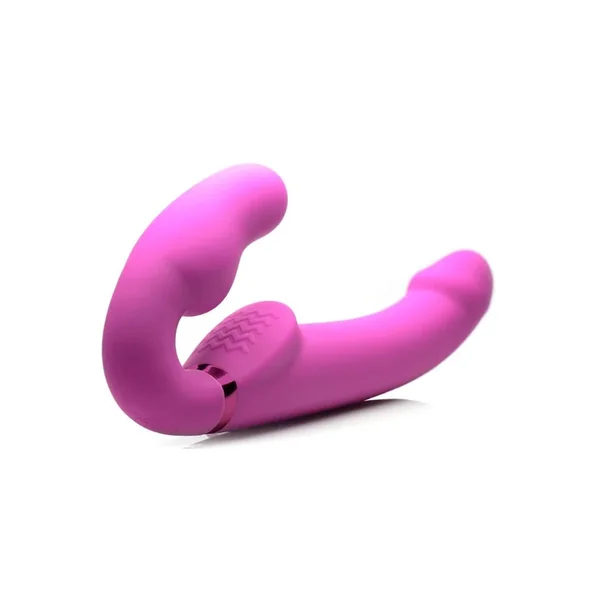 Strap U Evoke Ergo Fit Inflatable and Vibrating Silicone Strapless Strap-on with Remote Control – Pink