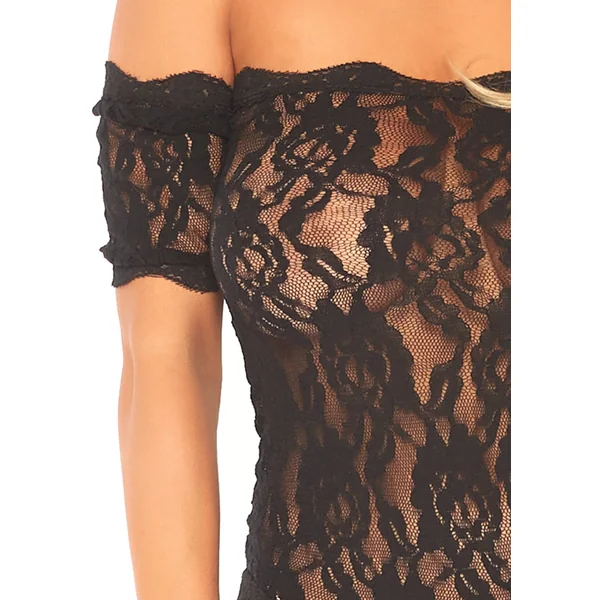 Strapless Lace Teddy - Black - Medium-large
