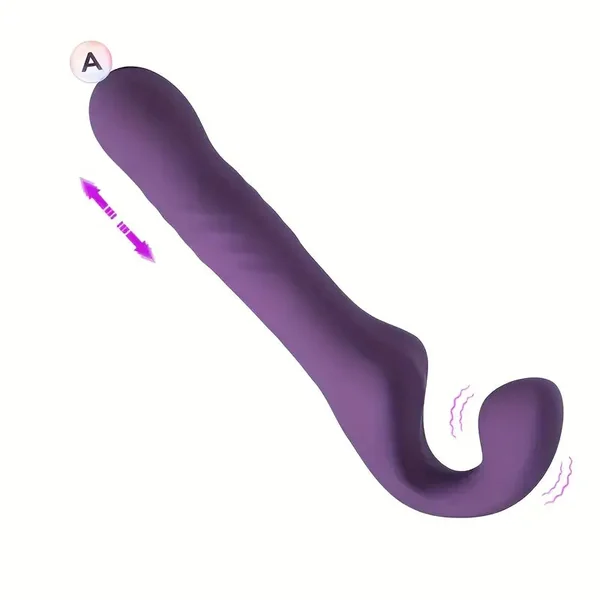 Strapless Strap-On G-Spot Dildo Vibrator 3 Thrusting 10 Vibrating Modes