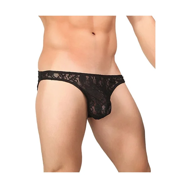 Stretch Lace Wonder Bikini - Large - Black