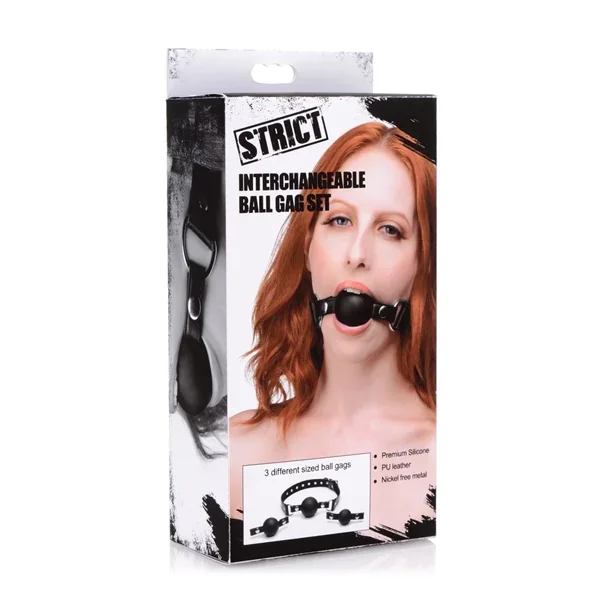 Strict Interchangeable Silicone Ball Gag Set