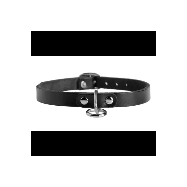 Strict Unisex Leather Choker with O-Ring – ML