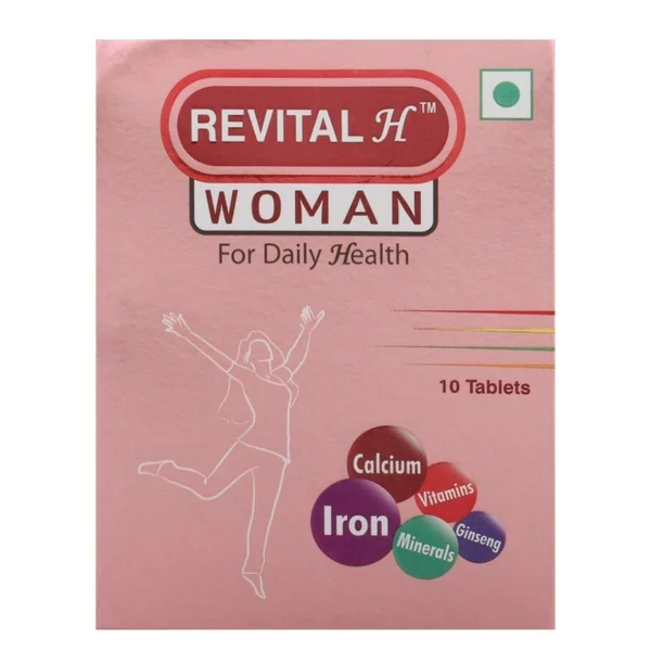 SUN PHARMACEUTICAL REVITAL H WOMEN TABLET MULTIVITAMIN WITH CALCIUM, ZINC, GINSENG FOR IMMUNITY, STRONG BONES & ENERGY (10 TABLETS)