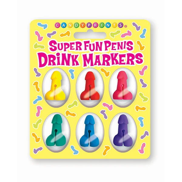 SUPER FUN PENIS SILICONE DRINK MARKERS