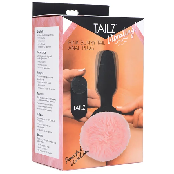 Tailz Pink Bunny Tail Vibrating Anal Plug