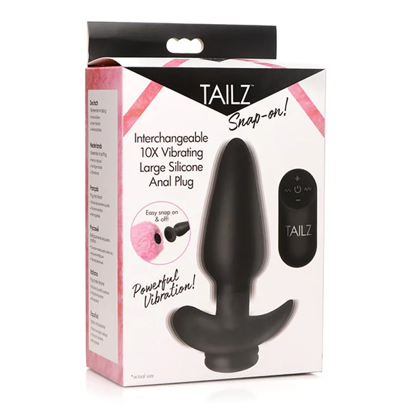 Tailz Snap On Interchangeable 10x Vibrating Silicone Anal Plug W/remote
