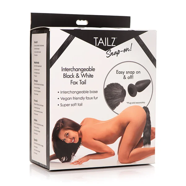Tailz Snap On Interchangeable Black & White Fox Tail